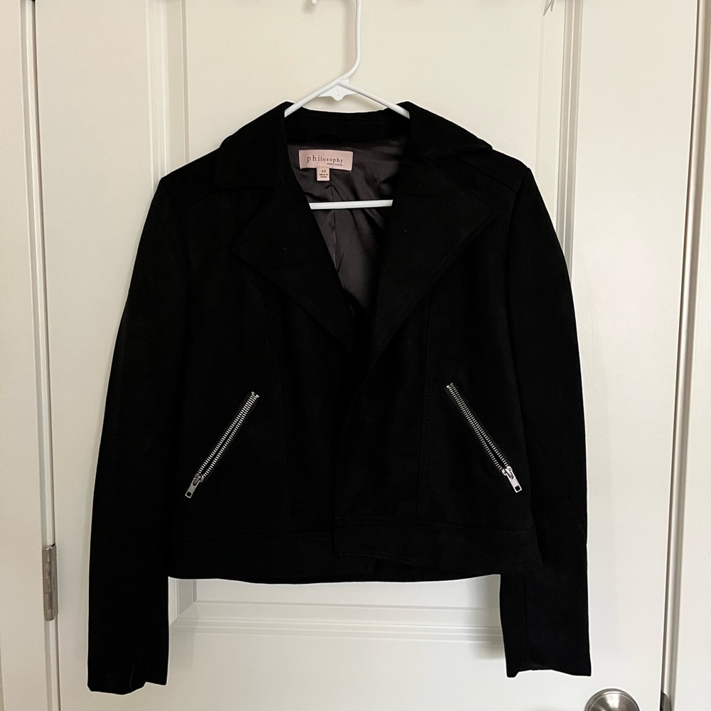 Black faux leather jacket